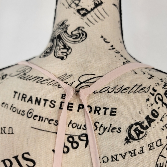 Lulus Sz 2 Maxi Dress Blush V-Neck Under Bust Embellished Corset Back Gown Slit - Picture 8 of 11